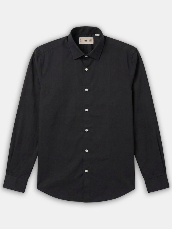 Black Solid Slim Fit Casual Shirt