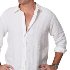 vintage mart men’s cotton linen shirt – full sleeve casual regular fit