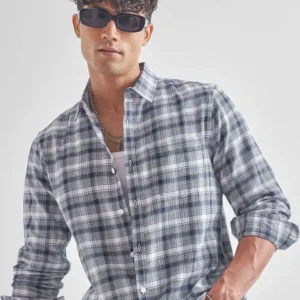 flying machine men’s spread collar check shirt