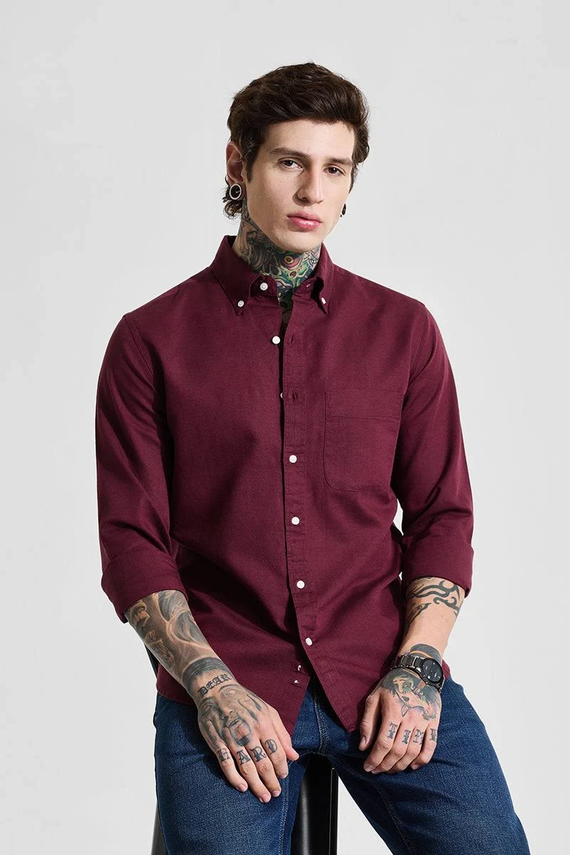 dark wine linen blend shirt dark wine linen blend shirt
