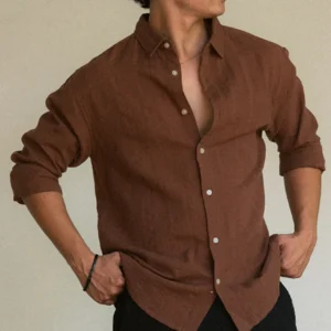 dark brown structured shirt
