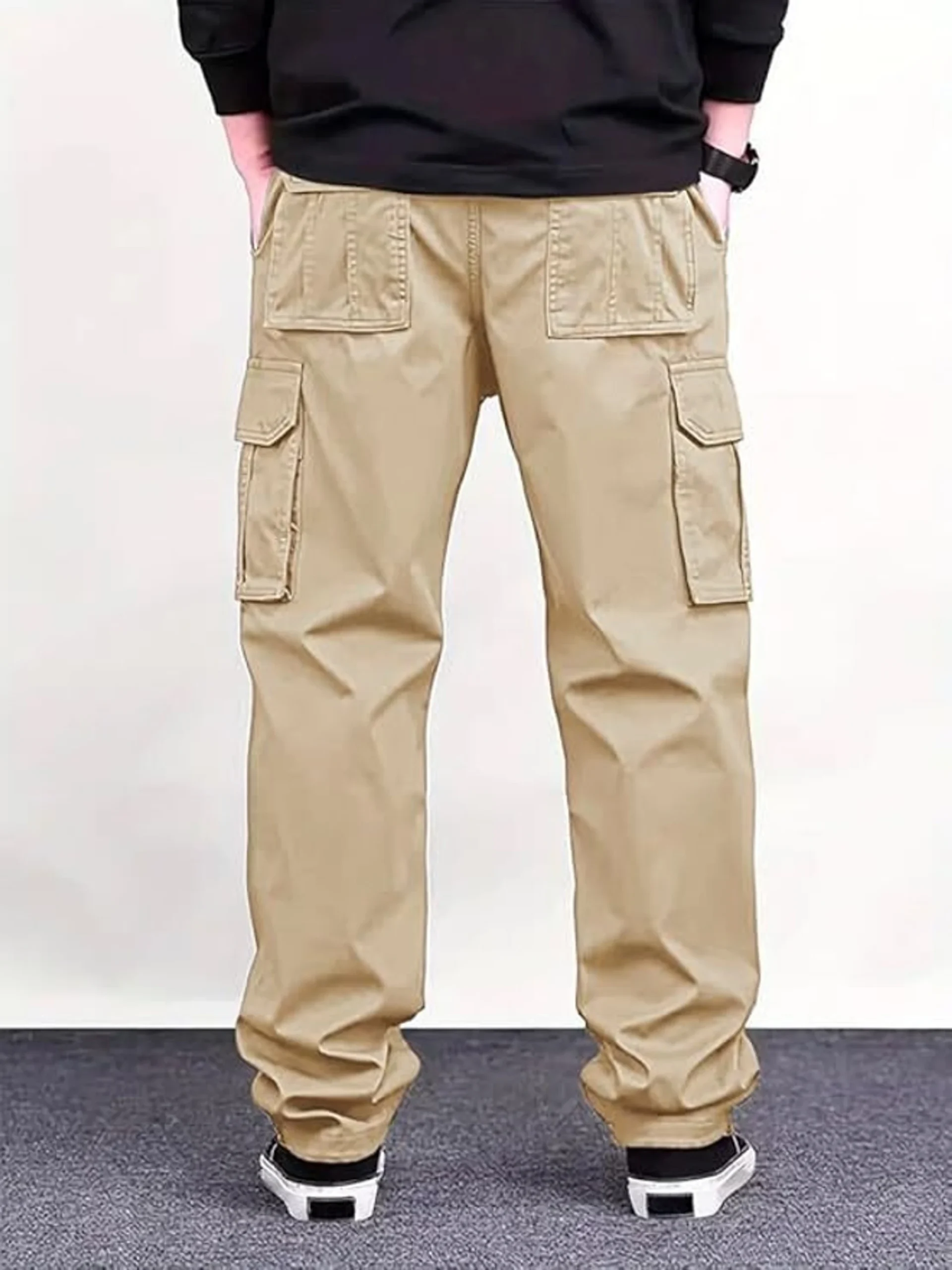 khaki solid baggy fit stylish corduroy cargo pant khaki solid baggy fit stylish corduroy cargo pant