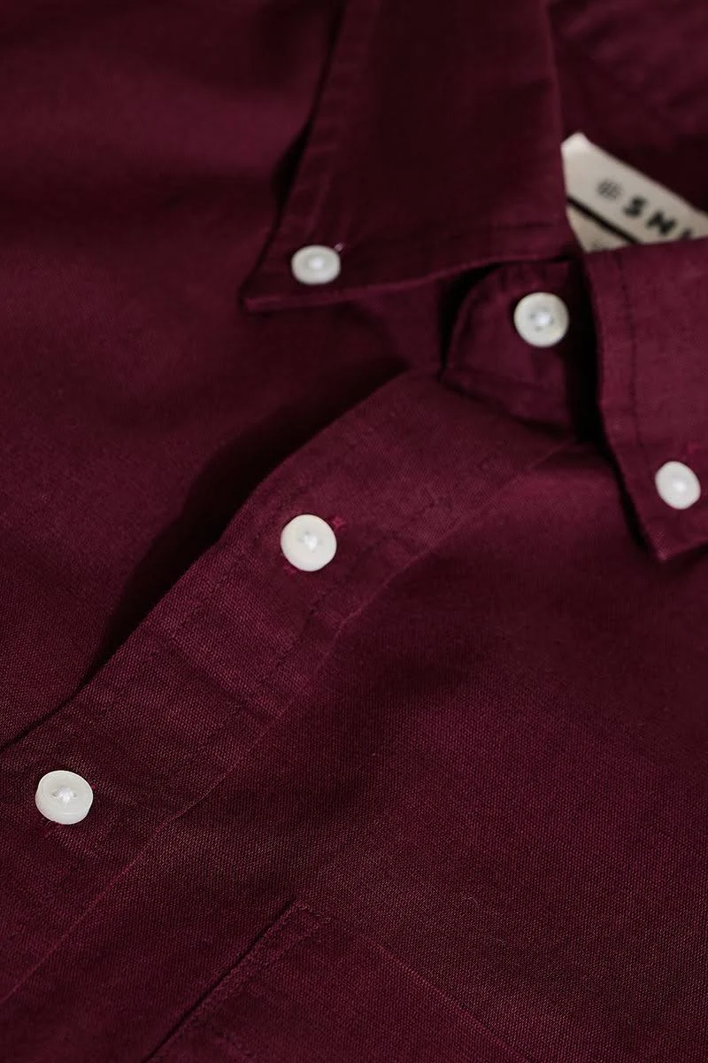 dark wine linen blend shirt dark wine linen blend shirt