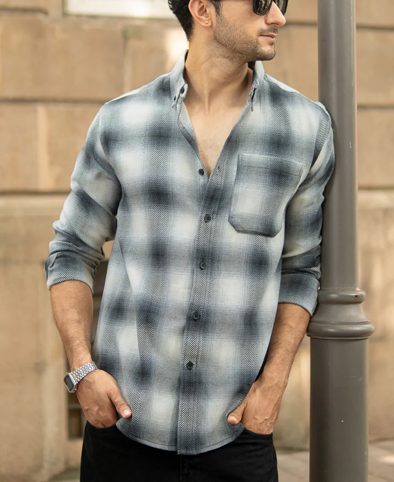 grey checks button down shirt grey checks button down shirt