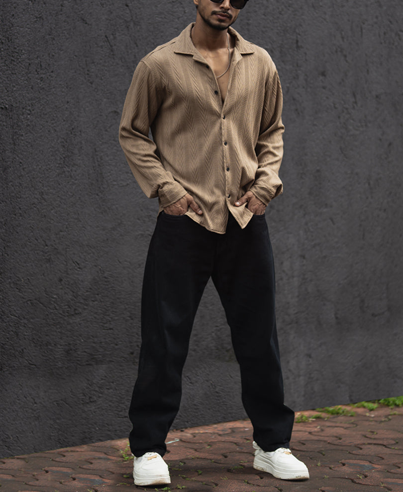 beige structured regular fit shirt beige structured regular fit shirt
