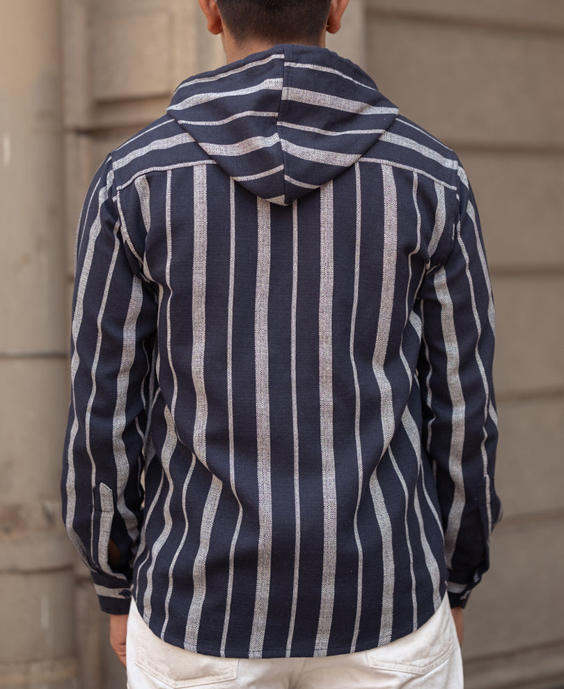 blue and white stripes regular fit full sleeves hoodie shirt blue and white stripes regular fit full sleeves hoodie shirt