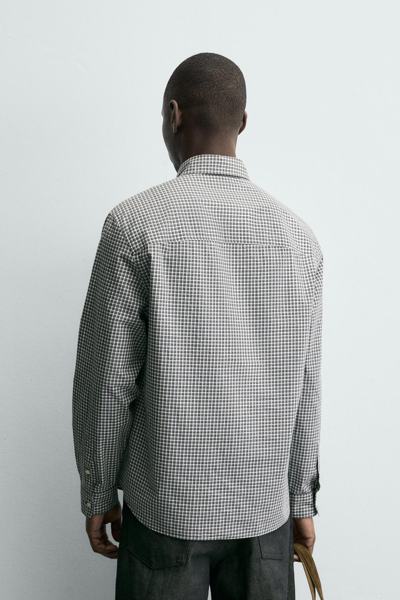 grey checks shirt with pocket grey checks shirt with pocket