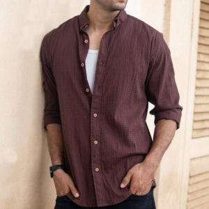 Home brown lightweight structured shirt