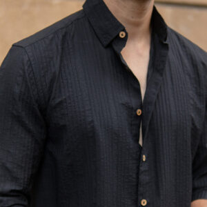 Home black structure stripe shirt