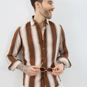 luxe meadow weave herringbone multi striped corduroy shirt