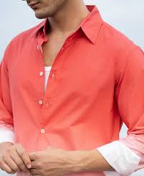 coral red ombre print shirt coral red ombre print shirt