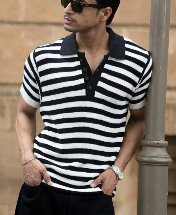 black and white stripe t shirt