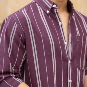 wine structured stripe shirt