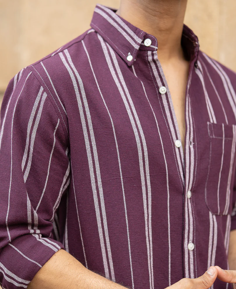 wine structured stripe shirt wine structured stripe shirt