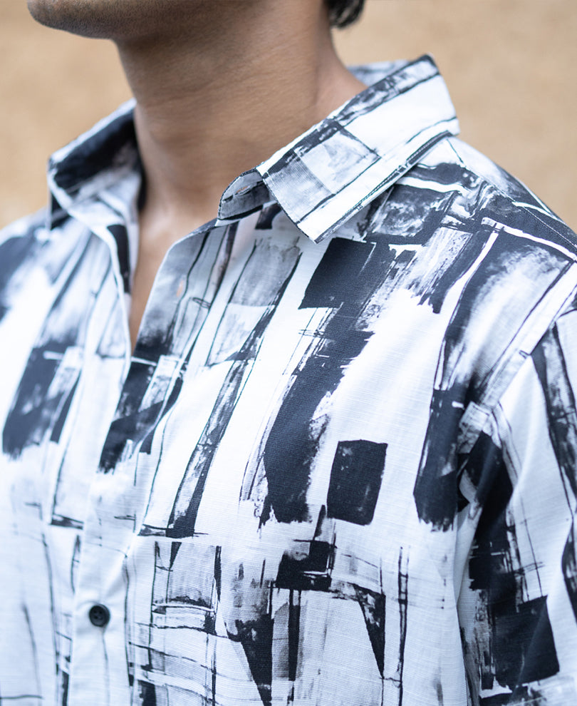 black and white light weight printed shirt black and white light weight printed shirt