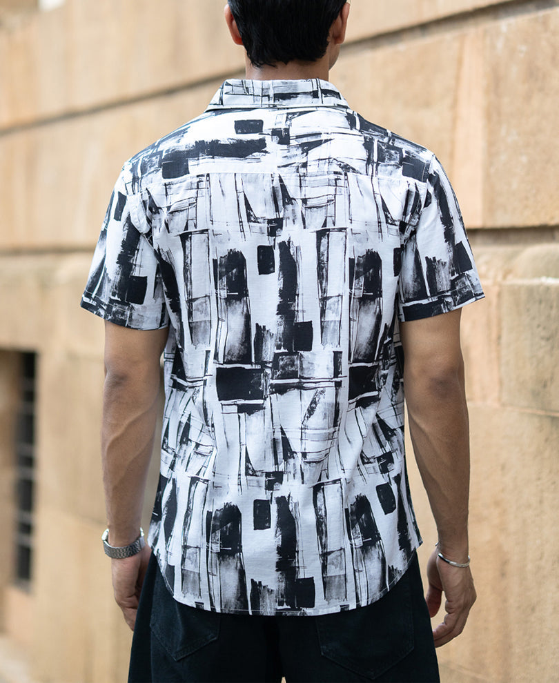 black and white light weight printed shirt black and white light weight printed shirt