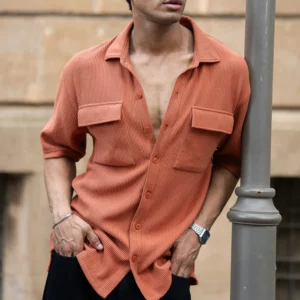 russet shirt with pockets