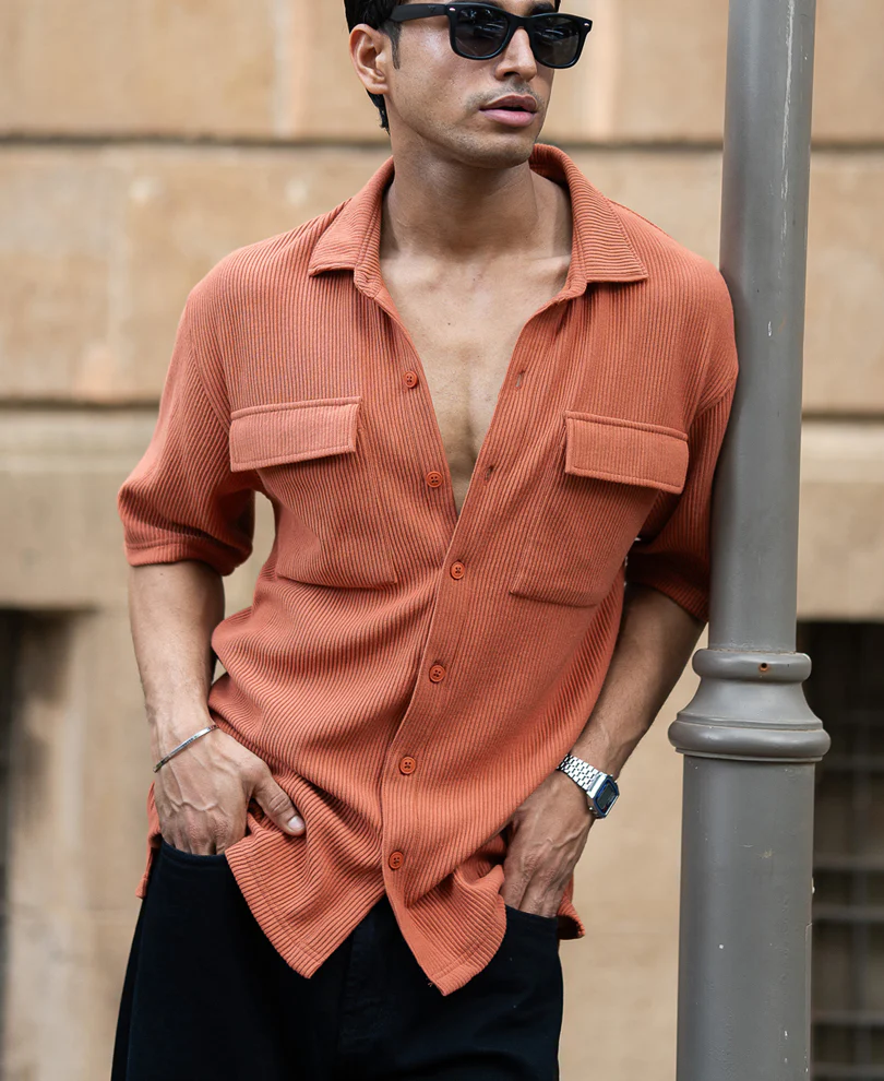 russet shirt with pockets russet shirt with pockets