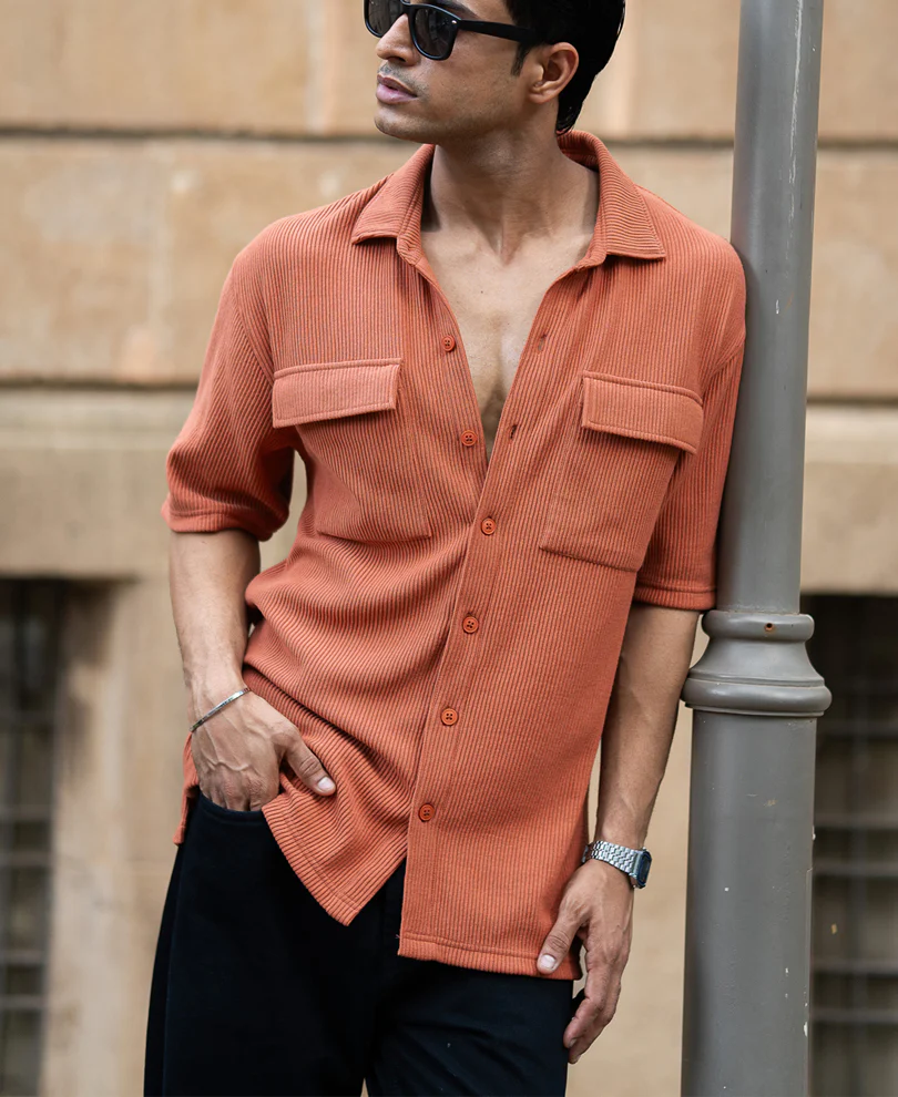 russet shirt with pockets russet shirt with pockets
