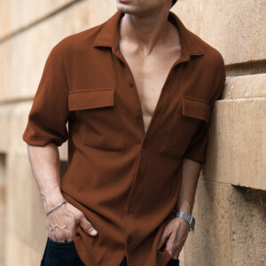 Home brown shirt with pockets