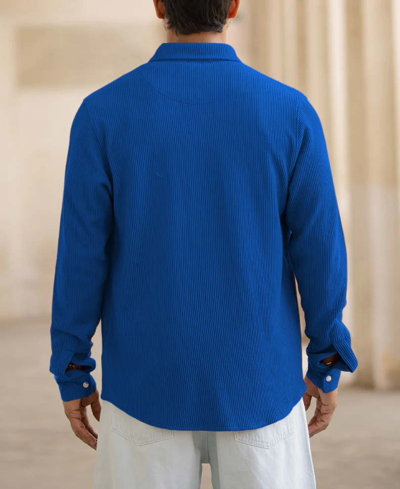royal blue structured knit shirt royal blue structured knit shirt