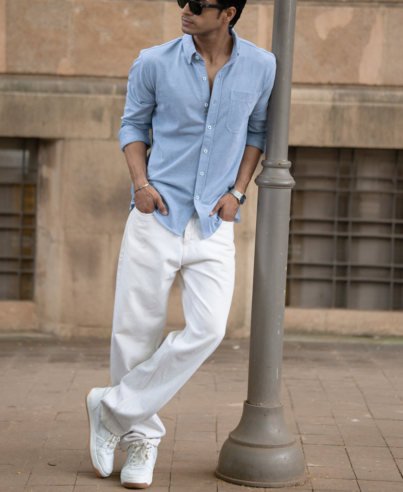 blue knitted button down shirt blue knitted button down shirt