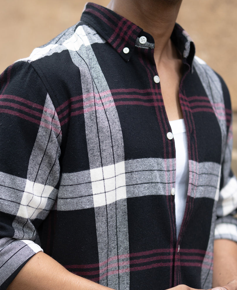 black checks button down shirt black checks button down shirt