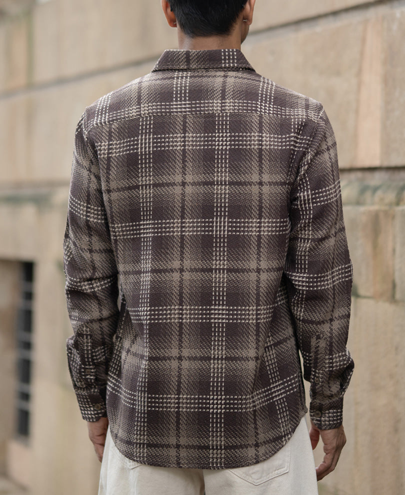brown structured checks shirt brown structured checks shirt