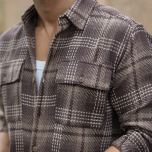 Home brown structured checks shirt