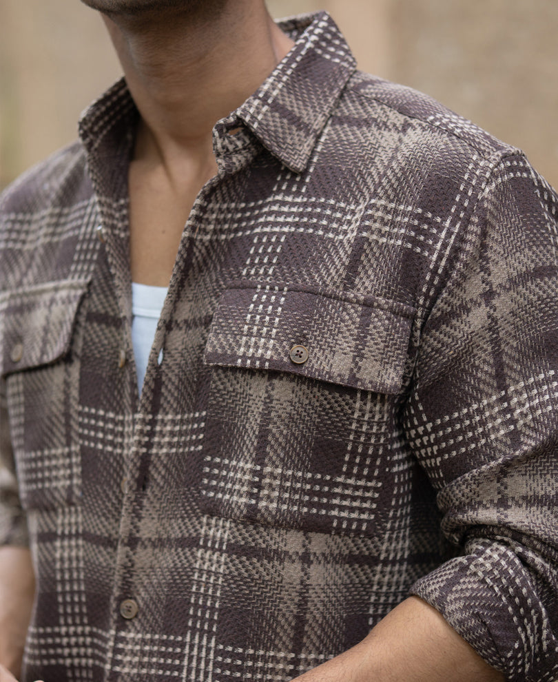 brown structured checks shirt brown structured checks shirt