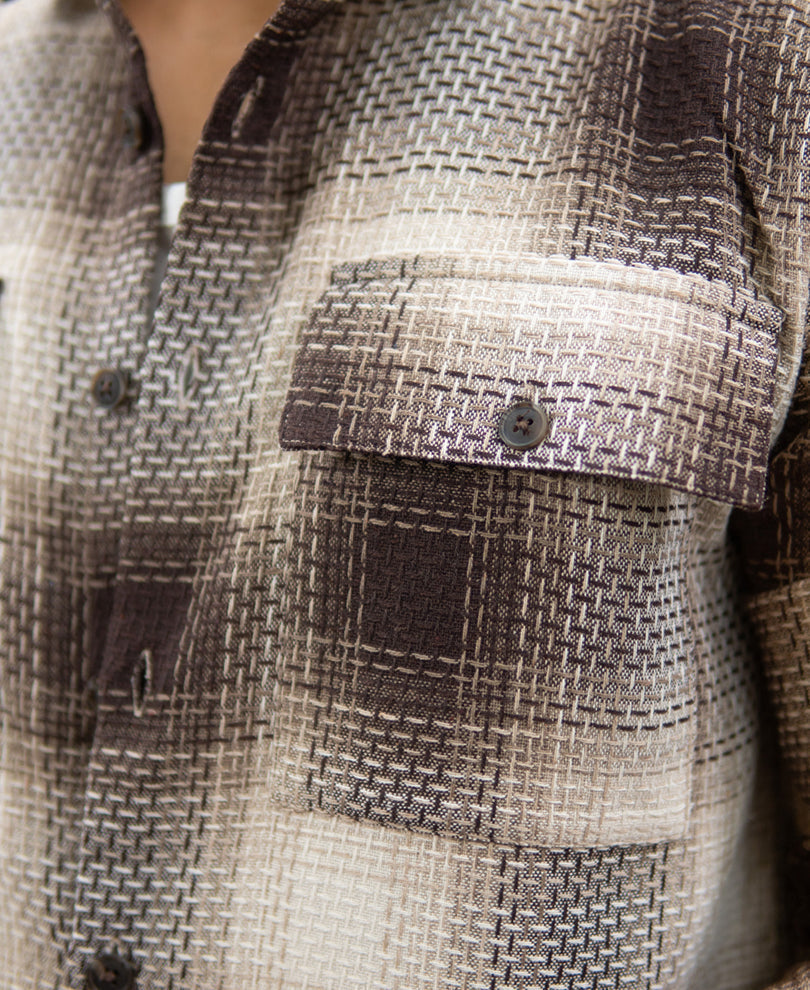 beige structured checks shirt beige structured checks shirt