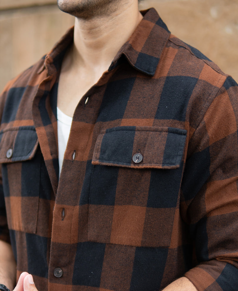 brown and black checks shirt brown and black checks shirt