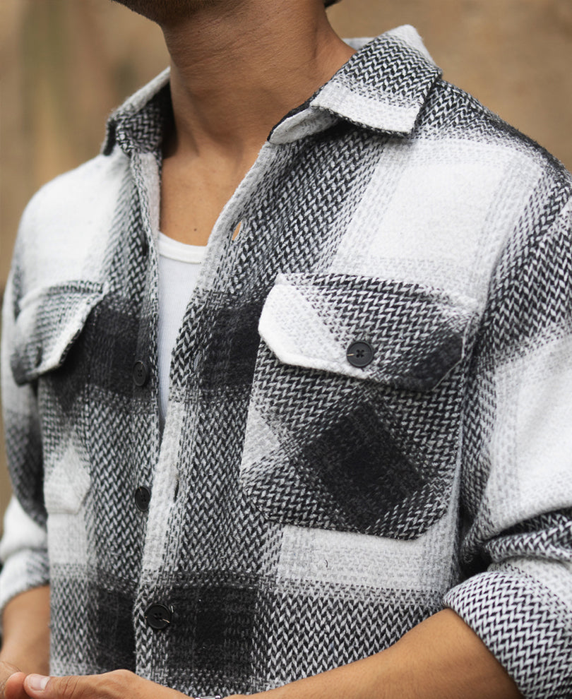 black and white checks overshirt black and white checks overshirt