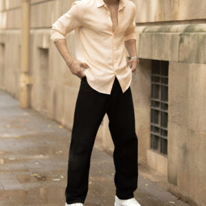 beige lightweight structured shirt