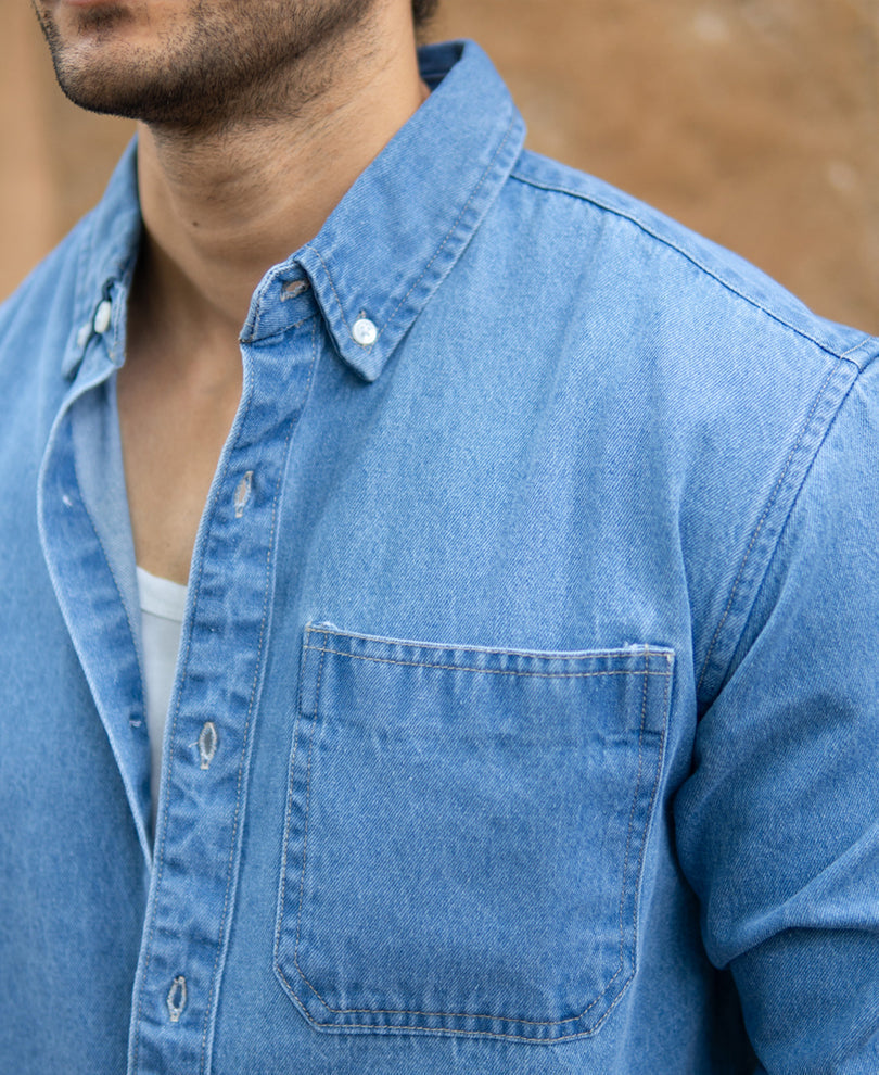 blue washed denim shirt blue washed denim shirt
