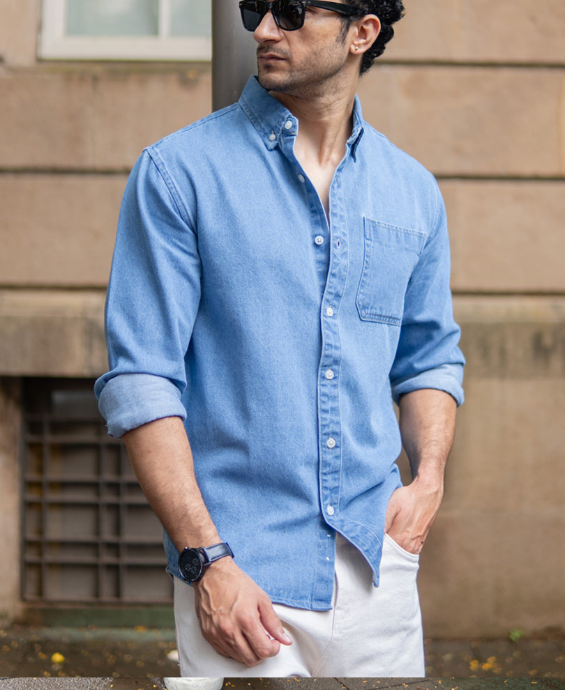 blue washed denim shirt blue washed denim shirt