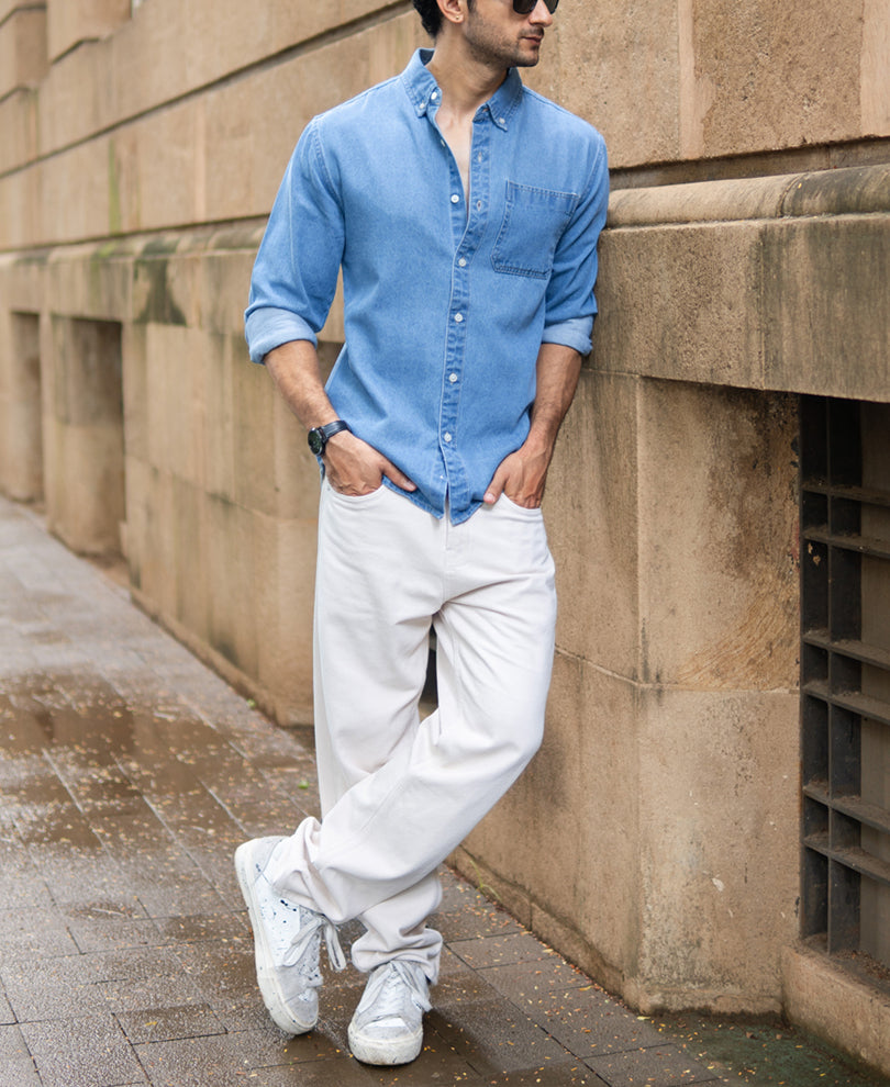 blue washed denim shirt blue washed denim shirt