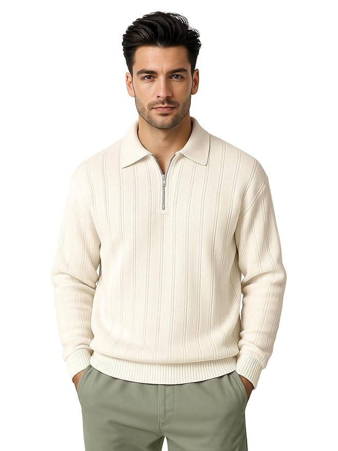 cream zip style full sleeves regular fit shirt cream zip style full sleeves regular fit shirt