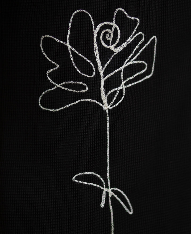 black knitted embroidery shirt black knitted embroidery shirt