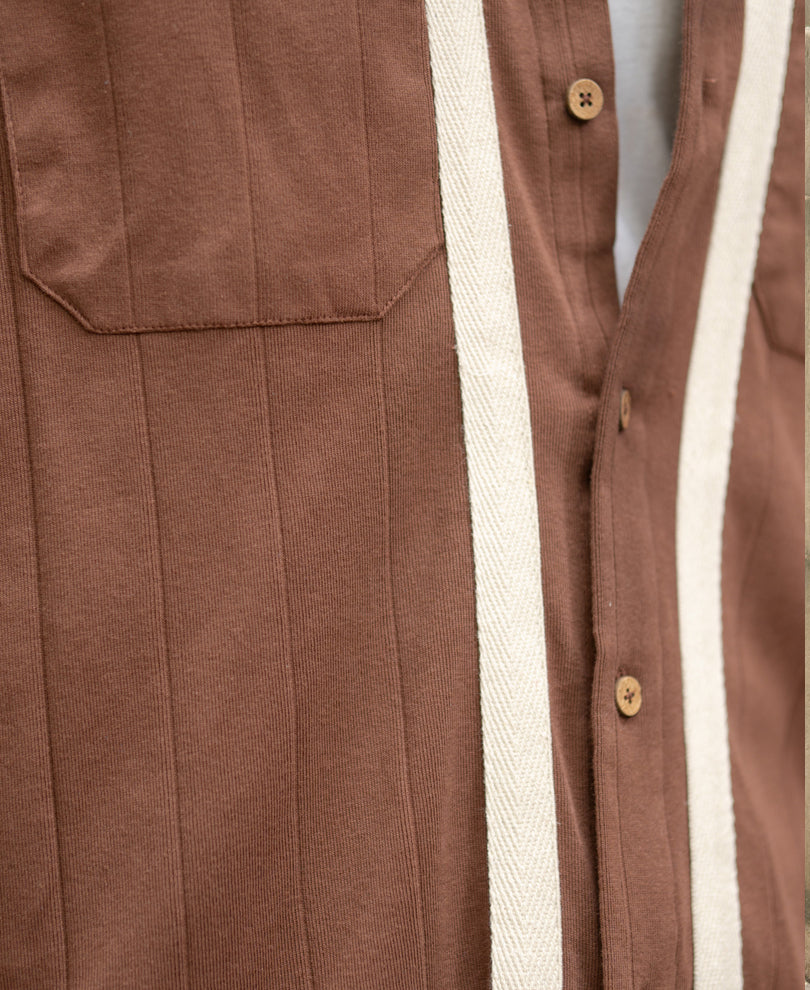 brown tape detail shirt brown tape detail shirt