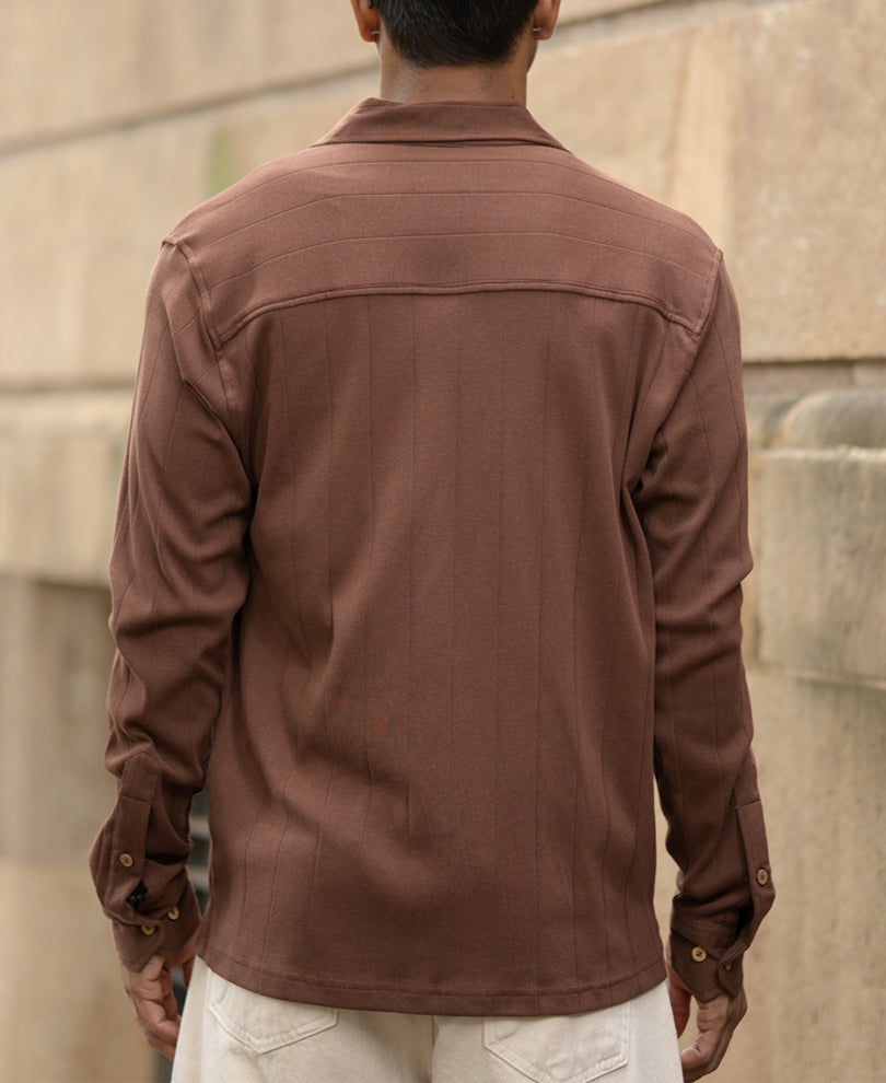 brown tape detail shirt brown tape detail shirt