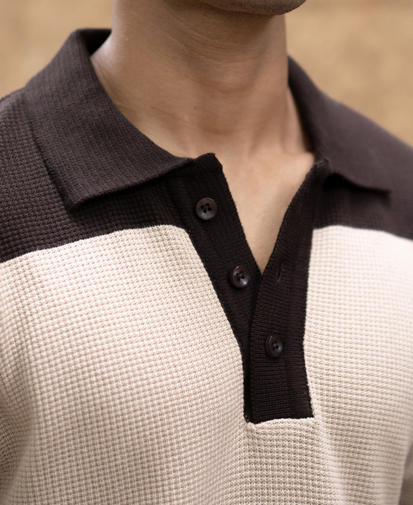 brown structured knit striped t shirt brown structured knit striped t shirt
