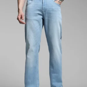 lt blue 5 pocket midrise loose fit jeans