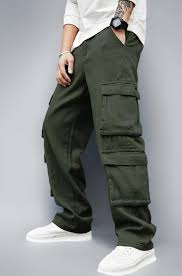 teal solid straight fit functional & stylish cargo pant