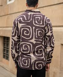 coffee brown abstract print shirt coffee brown abstract print shirt