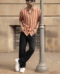 tan stripe flowy shirt tan stripe flowy shirt