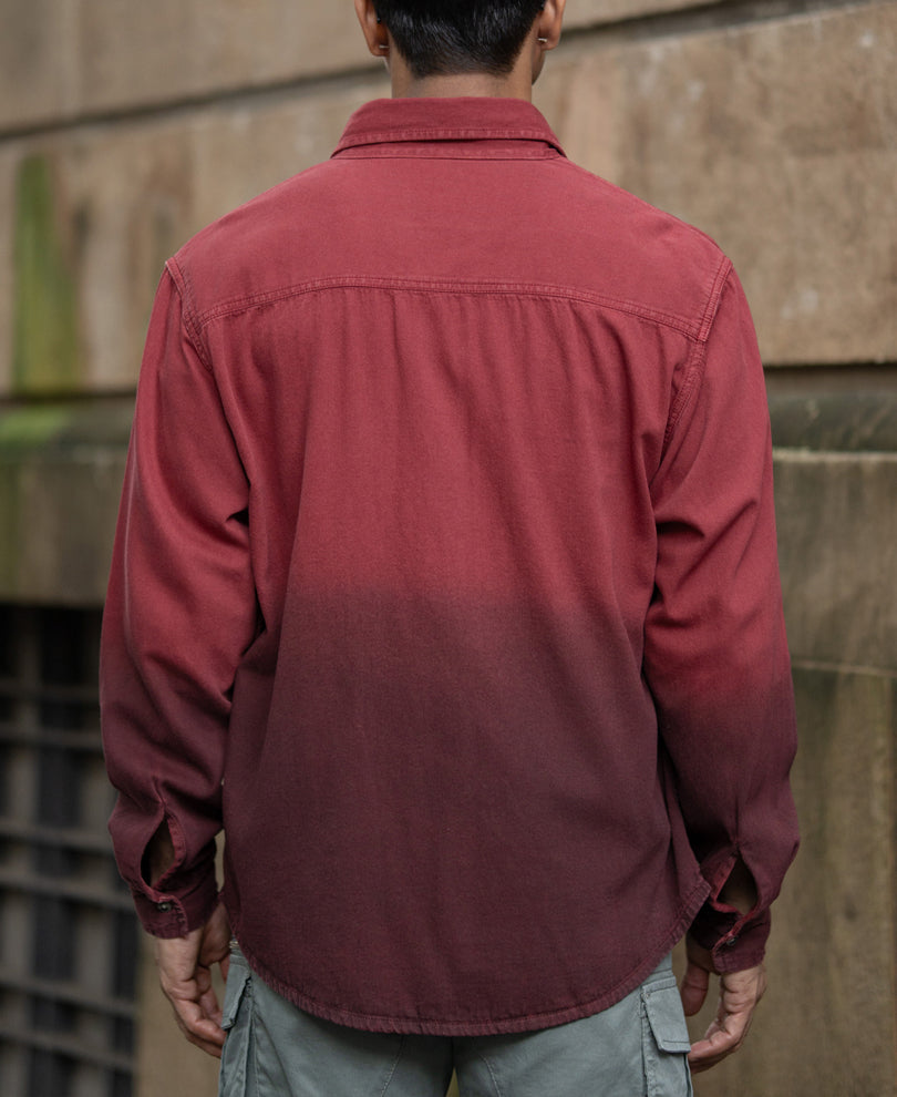 brick red ombre shirt with pockets brick red ombre shirt with pockets