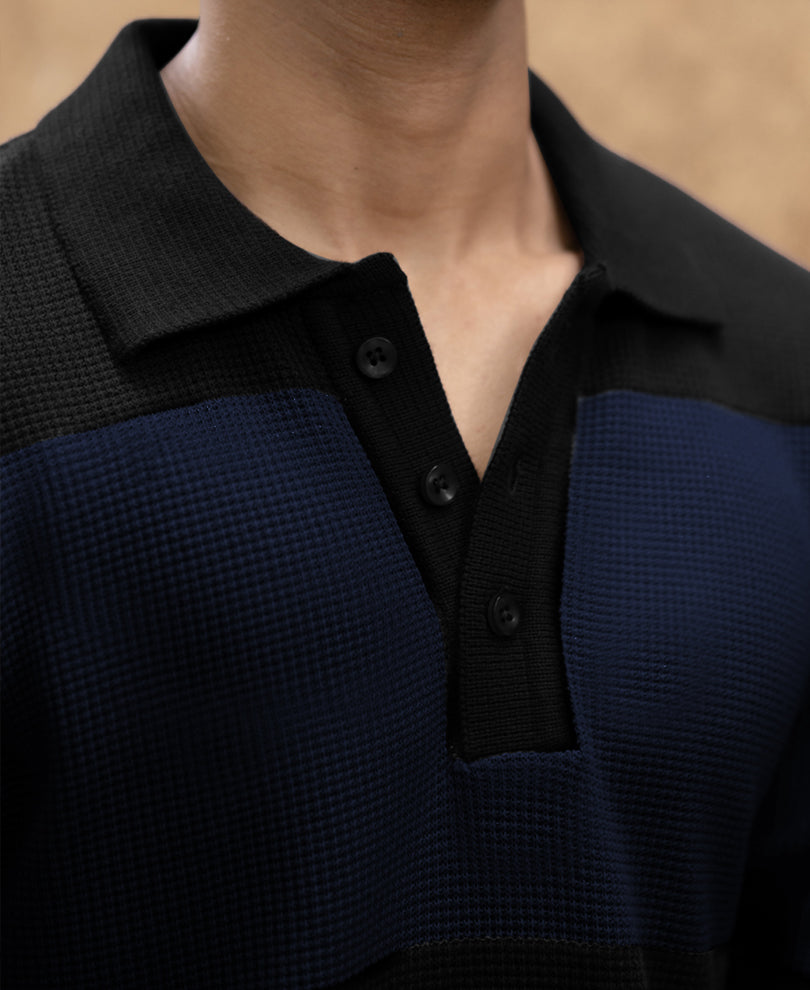 blue structured knit striped t shirt blue structured knit striped t shirt