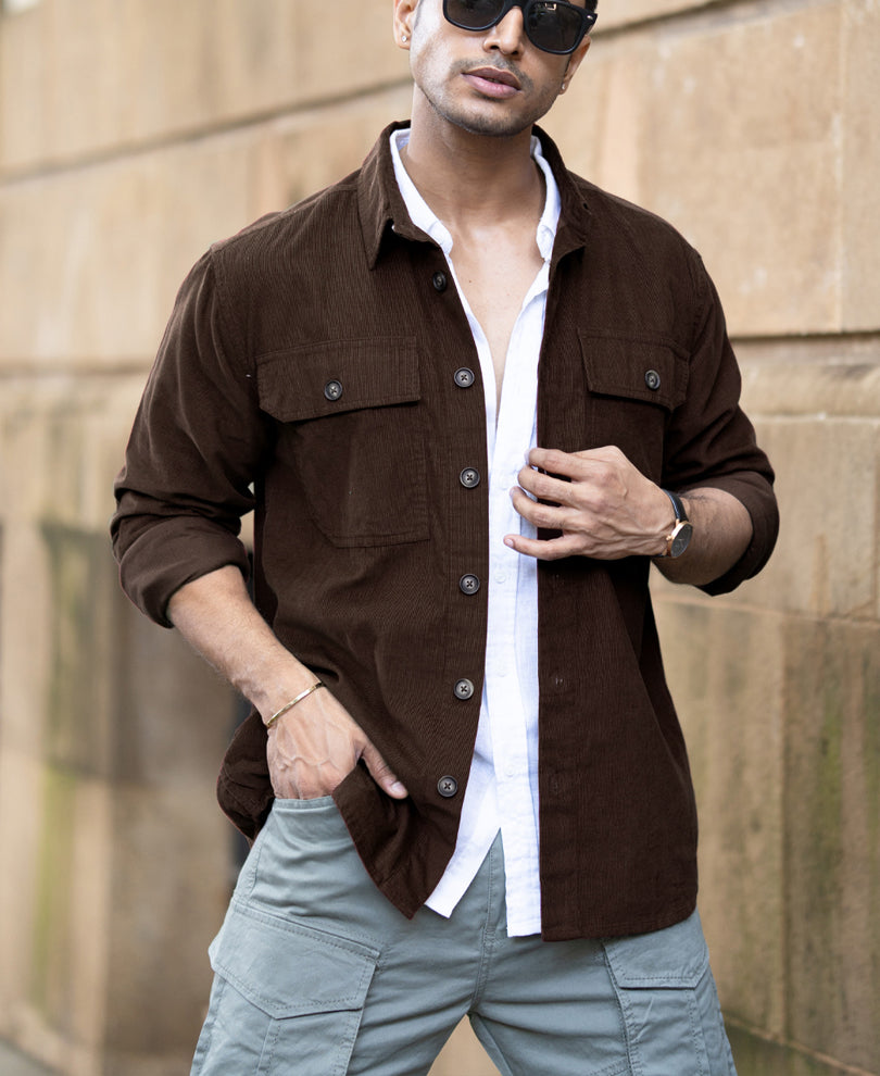 brown corduroy shirt with pockets brown corduroy shirt with pockets