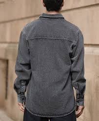 charcoal washed denim overshirt charcoal washed denim overshirt